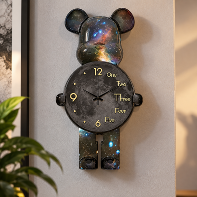 Настольные Часы Фигурка Медведь Bearbrick Космические 65 см
