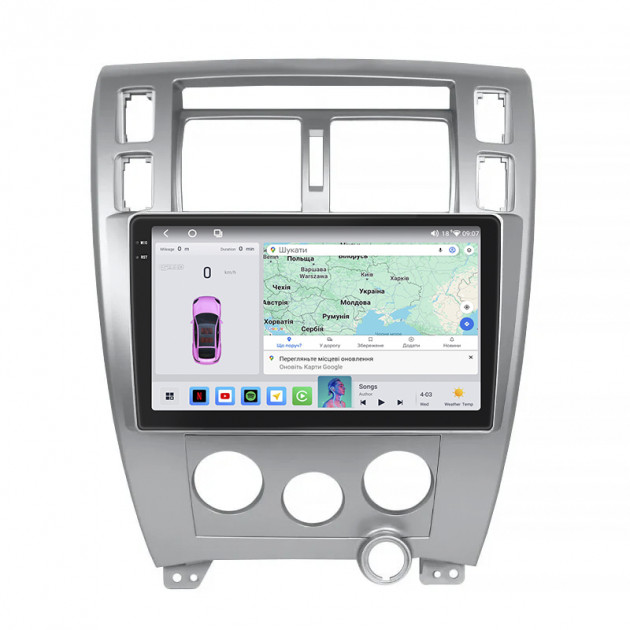 Штатная магнитола Lesko для Hyundai Tucson I 2004-2010 экран 10" 4/64 QLED CarPlay 4G Wi-Fi GPS 360 Prime