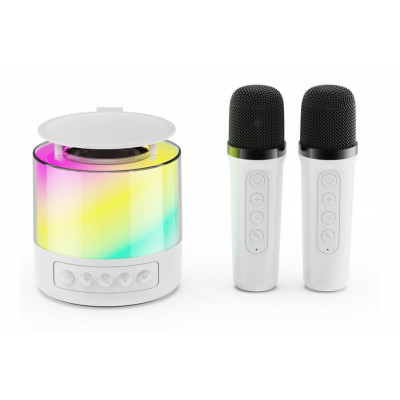 Детское караоке с 2ма микрофонами K12 со сменой голоса Bluetooth колонка с RGB подсветкой