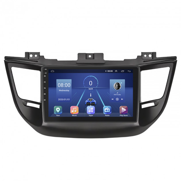 Штатная магнитола Lesko для Hyundai Tucson III 2015-2018 экран 9" 4/64Gb 4G Wi-Fi GPS Top
