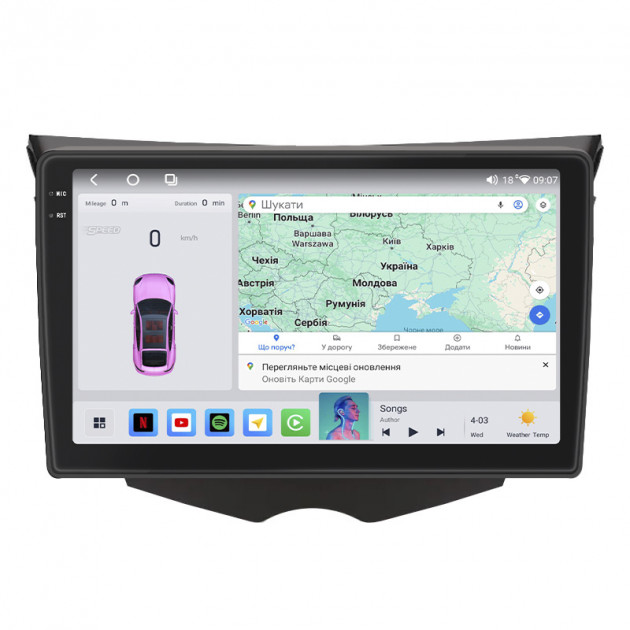 Штатная магнитола Lesko для Hyundai Veloster I 2011-2015 экран 9" 4/64 QLED CarPlay 4G Wi-Fi GPS 360 Prime