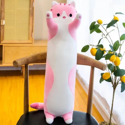 Мягкая Игрушка Кот Длинний 90см Подушка Обнимашка розовый