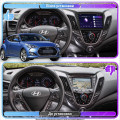 Штатная магнитола Lesko для Hyundai Veloster I Рестайлинг 2015-2017 экран 9" 4/64Gb 4G Wi-Fi GPS Top