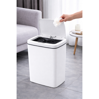 Ведро для мусора со смарт-датчиком приближение Smart trash can 6л Белый