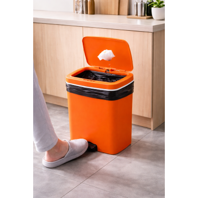 Ведро для мусора со смарт-датчиком приближение Smart trash can 6л Оранжевый