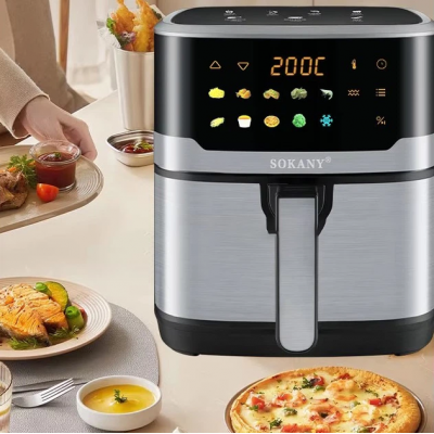 Аэрофритюрница Sokany SK 10085 2200 W Аэрогриль безмасляная мультипечь для приготовления без масла 12л с сенсорным управлением