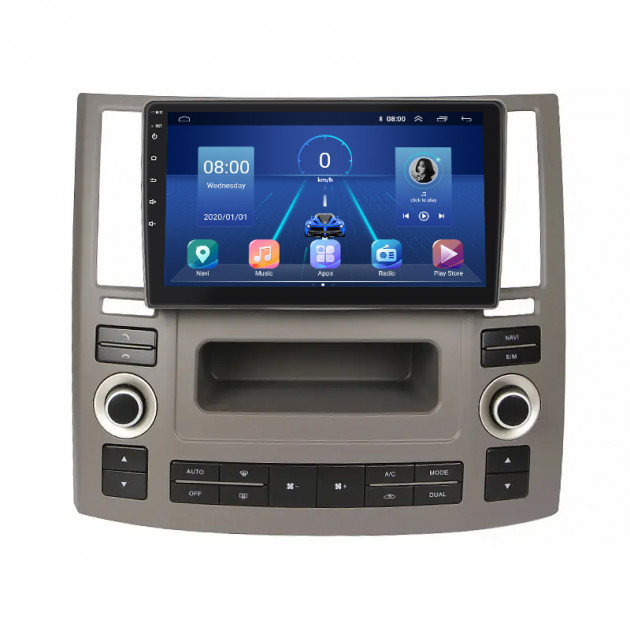Штатная магнитола Lesko для Infiniti FX I (S50) Рестайлинг 2006-2009 экран 9" 2/32Gb 4G Wi-Fi GPS Top