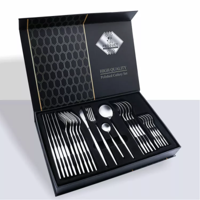 Набор столовых приборов Kitchen Ware 24 шт из нержавеющей стали на 6 персон Silver