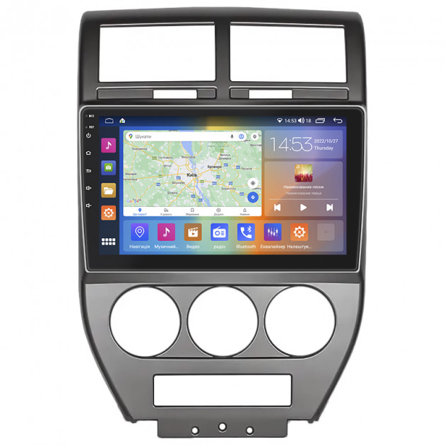 Штатная магнитола Lesko для Jeep Compass I 2006-2010 экран 10" 2/32Gb CarPlay 4G Wi-Fi GPS Prime