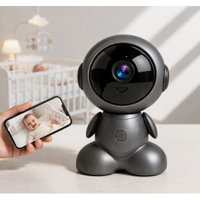 Поворотная беспроводная видеокамера Wi-Fi / Видеоняня Q1 с датчиком движения, с ночным режимом, со встроенным микрофоном, динамиком и поворотом 355°