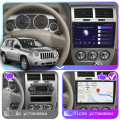 Штатная магнитола Lesko для Jeep Compass I 2006-2010 экран 10" 2/32Gb 4G Wi-Fi GPS Top