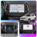 Штатная магнитола Lesko для Jeep Compass II 2017-н.в. экран 10" 4/64 QLED CarPlay 4G Wi-Fi GPS 360 Prime