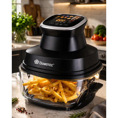 Аэрофритюрница Domotec MS-3227 / Безмасляная фритюрница / Аэрогриль с LED-экраном и встроенным меню 7L 4600W