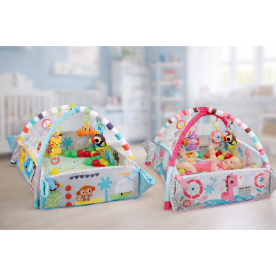 Игровой коврик LEAN Toys 5в1 с шариками в подарок / Развивающий коврик для детей X-647