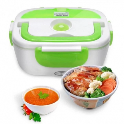 Ланчбокс с подогревом еды 220V, Electric lunch box, ланч-бокс Зеленый