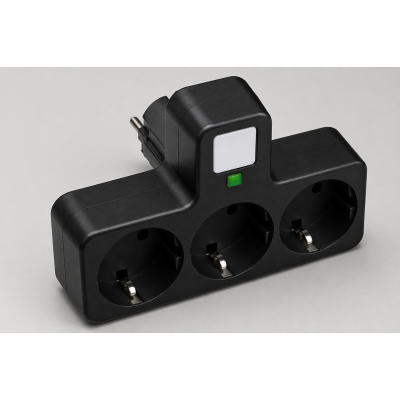 Сетевой фильтр с подсветкой 3 розетки, 2500Вт (2хUSB+Type-C) / Сетевой тройник / Адаптер в розетку
