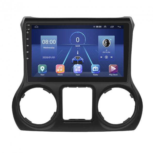 Штатная магнитола Lesko для Jeep Wrangler III (JK) 2007-2018 экран 10" 4/64Gb 4G Wi-Fi GPS Top