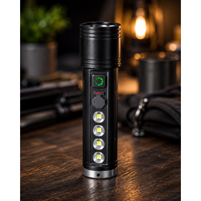 Ручной фонарик S 200 / Аккумуляторный фонарик UKC Luminous S200 / Мощный LED фонарь