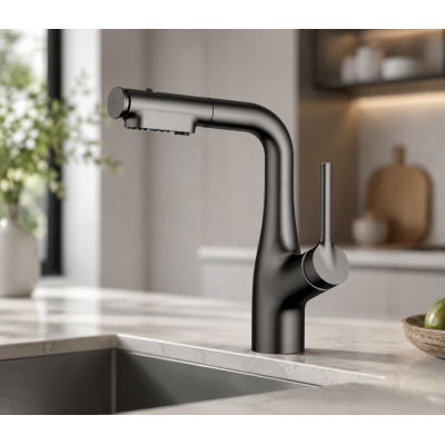 Кран/смеситель Faucet CR-8429 Многофункциональный металл / Смеситель для мойки / Кран-смеситель для кухни Графит матовый