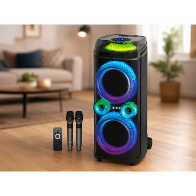 Портативная акустика ZXX-9900 / Переносная колонка с 2 микрофонами / Аккумуляторная колонка Bluetooth
