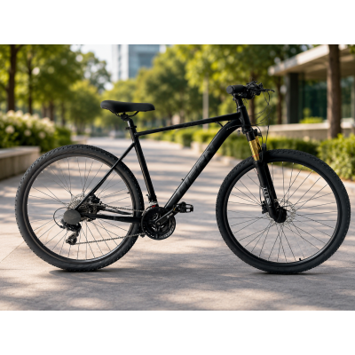 Горный велосипед 29" с алюминиевой рамой 21" и гидравлическими тормозами Shimano Черный