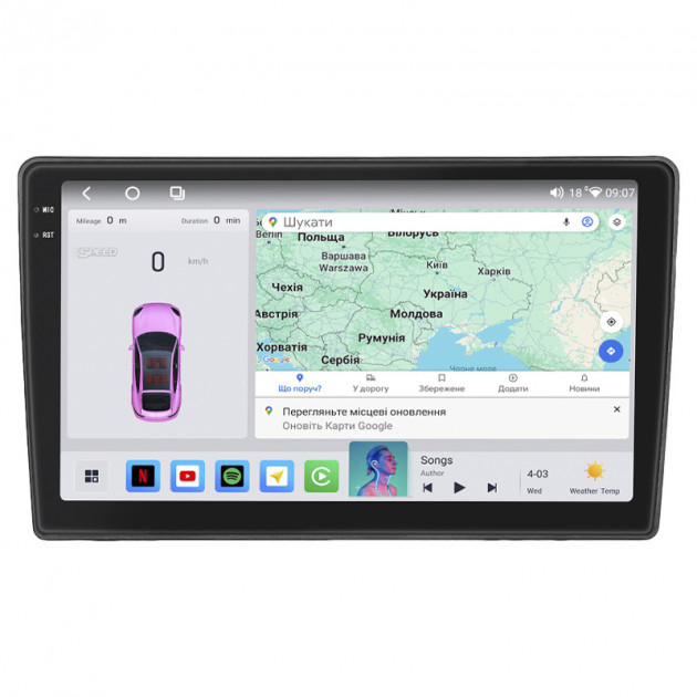 Штатная магнитола Lesko для Kia Ceed I 2006-2010 экран 9" 4/64 QLED CarPlay 4G Wi-Fi GPS 360 Prime