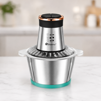 Измельчитель молния DOMOTEC 1500Вт / Блендер металл (Зеленый) / Нержавеющая сталь — измельчитель с 4 лезвиями