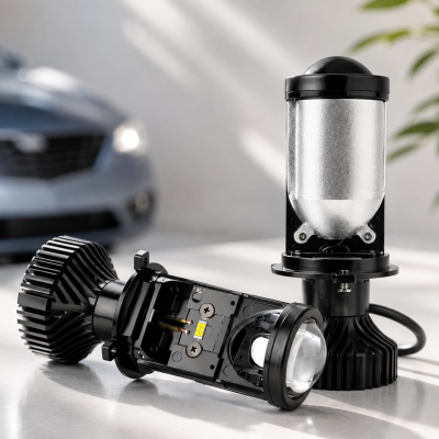 Автомобильные LED лампы Y6 H4 / Светодиодные автомобильные лампы 90W 5000K с линзами