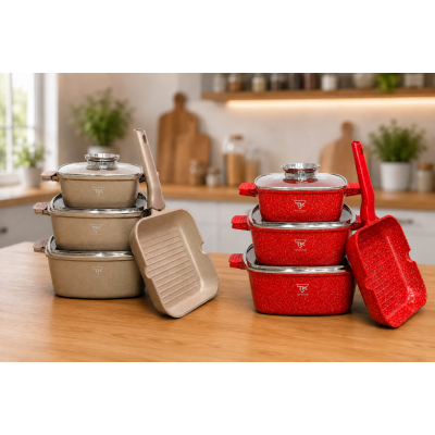 Набор посуды с гранитным покрытием Top Kitchen TK000103 3 кастрюли + сковорода-гриль