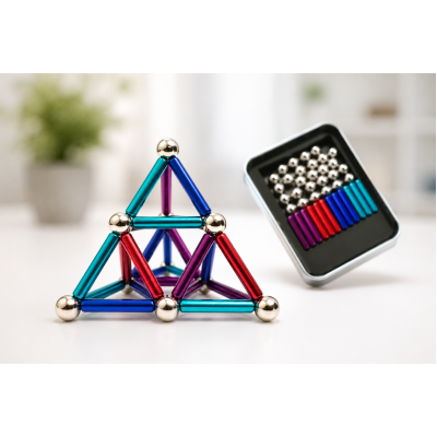 Магнитный конструктор Buckyballs & Buckybars (36 палочек + 27 шариков) + футляр