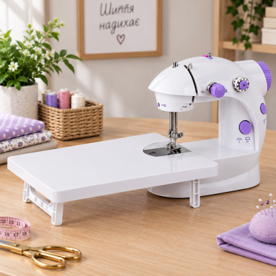 Мини швейная машинка Sewing Machine 202A с педалью / Швейная машинка FHSM 202 A с доской от сети и батареек
