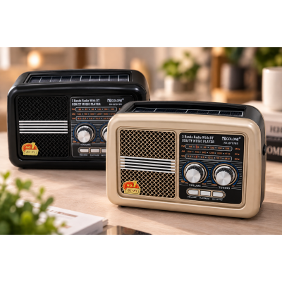 Радиоприемник GOLON RX-BT978S solar / Радиоприемник с солнечной панелью и встроенным аккумулятором / Радиопортивная колонка