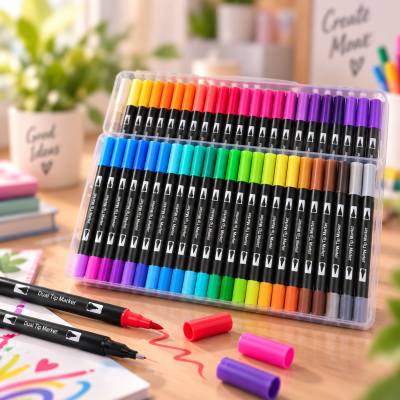 Профессиональный набор маркеров-линеров / Маркеры-кисти 60шт / Двусторонние маркеры