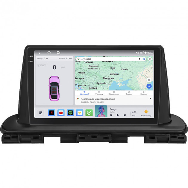 Штатная магнитола Lesko для Kia Cerato IV 2018-2021 экран 9" 4/64 QLED CarPlay 4G Wi-Fi GPS 360 Prime