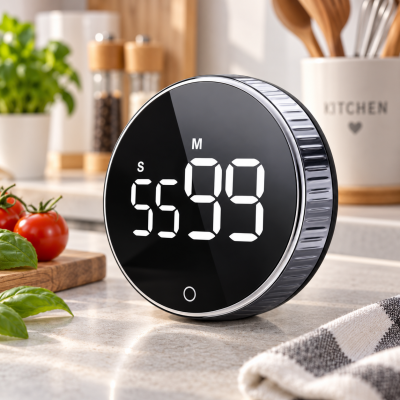 Цифровой кухонный таймер с магнитной крепью / Таймер с LED-экраном, 3 уровнями громкости и функцией обратного, прямого отсчета