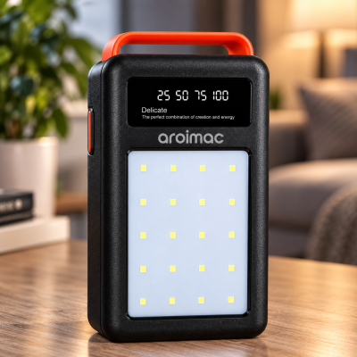Повербанк Aroimac 80000 mAh (56-68) / PowerBank с LED-фонарем и цифровым индикатором заряда