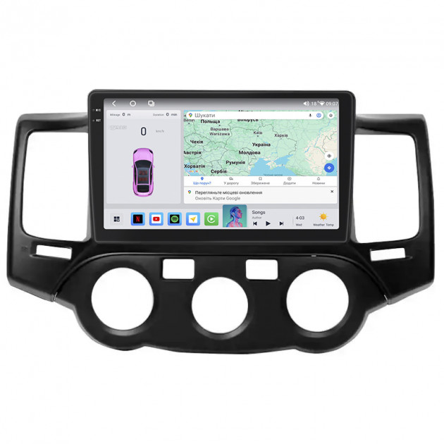 Штатная магнитола Lesko для Kia Magentis II Рестайлинг 2008-2010 экран 9" 4/64 QLED CarPlay 4G Wi-Fi GPS 360 Prime