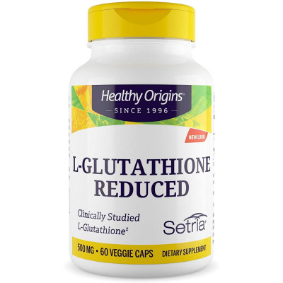 Глутатіон, L-Glutathione, Healthy Origins, Setria, знижений, 500 мг, 60 капсул