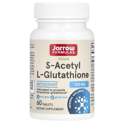 S-ацетил глутатіон, S-Acetyl L-Glutathione, Jarrow Formulas, 100 мг, 60 таб.