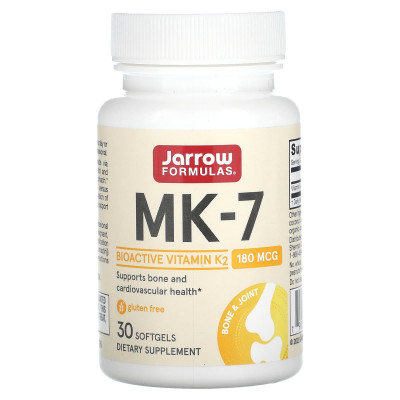 MK-7, активна форма вітаміну K2, Vitamin K2, Jarrow Formulas, 180 мкг, 30 капсул