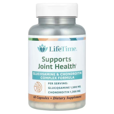 Глюкозамін хондроїтин, Glucosamine & Chondroitin, LifeTime Vitamins, 60 кап.
