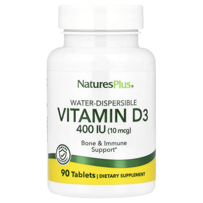 Вітамін D, Vitamin D, Nature's Plus, 400 МО, 90 таблеток