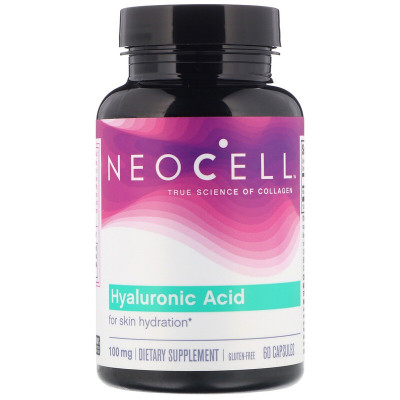 Гіалуронова кислота, зволоження, Hyaluronic Acid, Neocell, 60 капсул