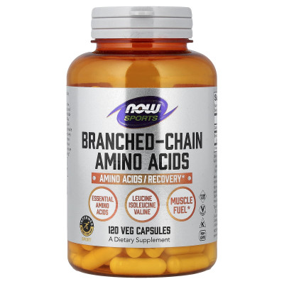 BCAA амінокислоти з розгалуженим ланцюгом, Amino Acids, Now Foods, Sports, 120 капсул