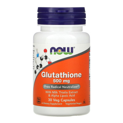 Глутатіон з екстрактом розторопші та альфа-ліпоєвою кислотою, Glutathione, NOW Foods, 500 мг, 30 вегетаріанських капсул