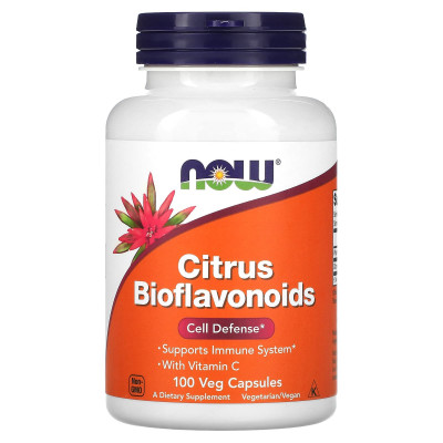 Цитрусові біофлавоноїди з вітаміном С, Citrus Bioflavonoids, NOW Foods, 100 вегетаріанських капсул