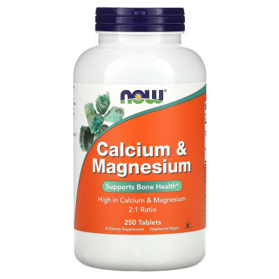 Кальцій і магній, Calcium & Magnesium, Now Foods, 250 таблеток