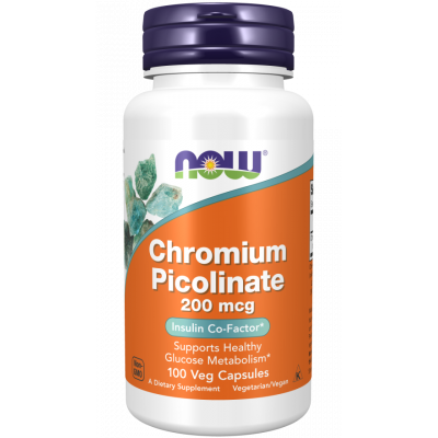 Хром піколінат, Chromium Picolinate, Now Foods, 200 мкг, 100 вегетаріанських капсул