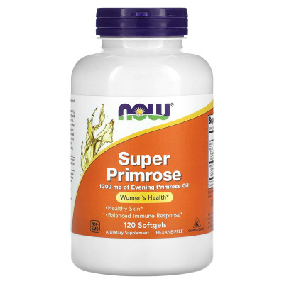 Олія вечірньої примули, Evening Primrose Oil, Now Foods, супер, 1300 мг, 120 гелевих капсул