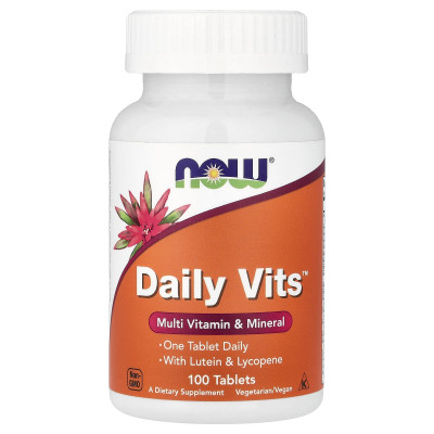 Мультивітаміни і мінерали, Daily Vits, Now Foods, 1 таблетку в день, 100 таблеток